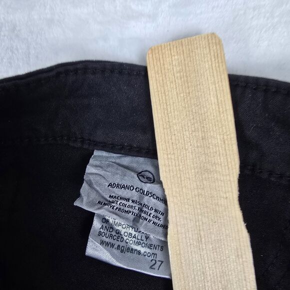 AG Adriano Goldschmied Coated Skinny Women's Pants Black Metallic Size 27 x 28 - Picture 9 of 9